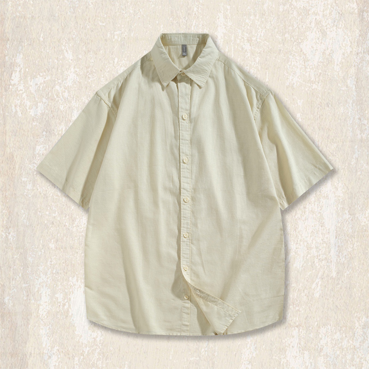 高級感中式國風亞麻短袖襯衫男夏季新款2025寬鬆休閒半袖薄款襯衣