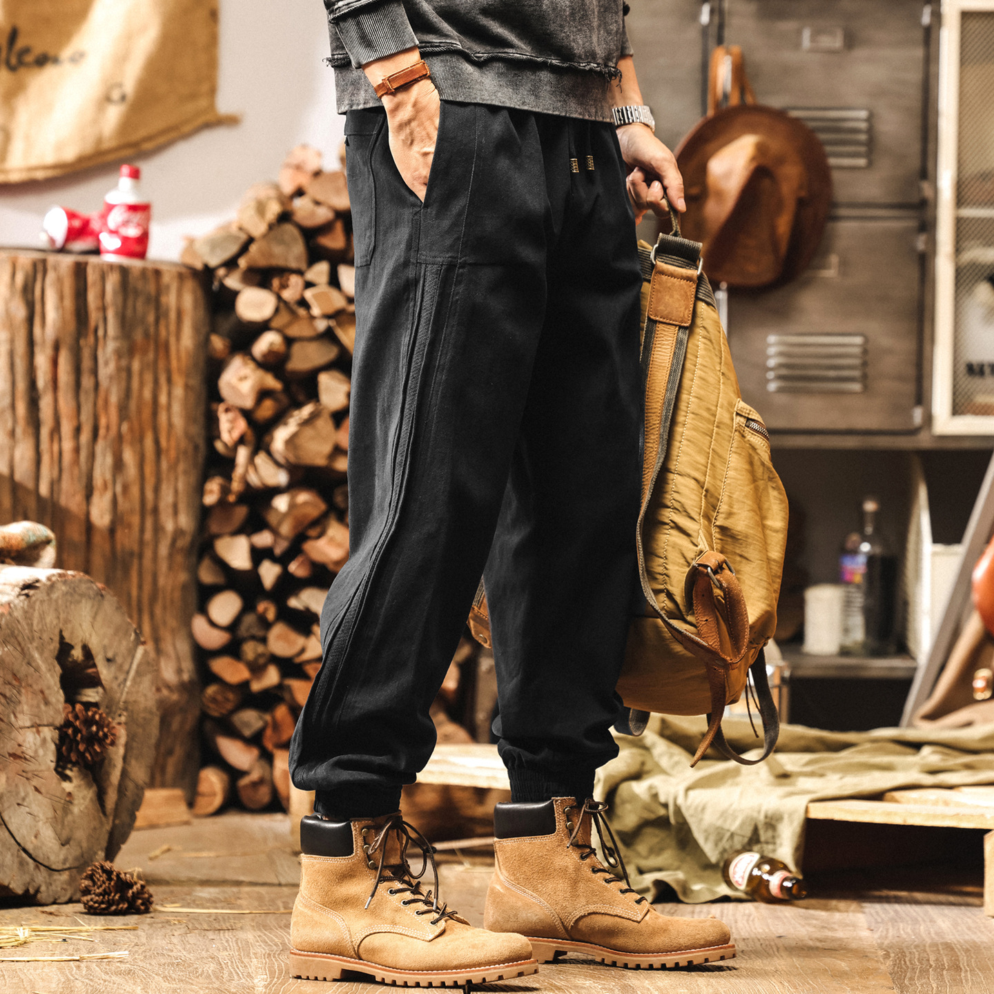 美式復古工裝褲子男秋季2025新款潮牌百搭男褲直筒寬鬆男士休閒褲
