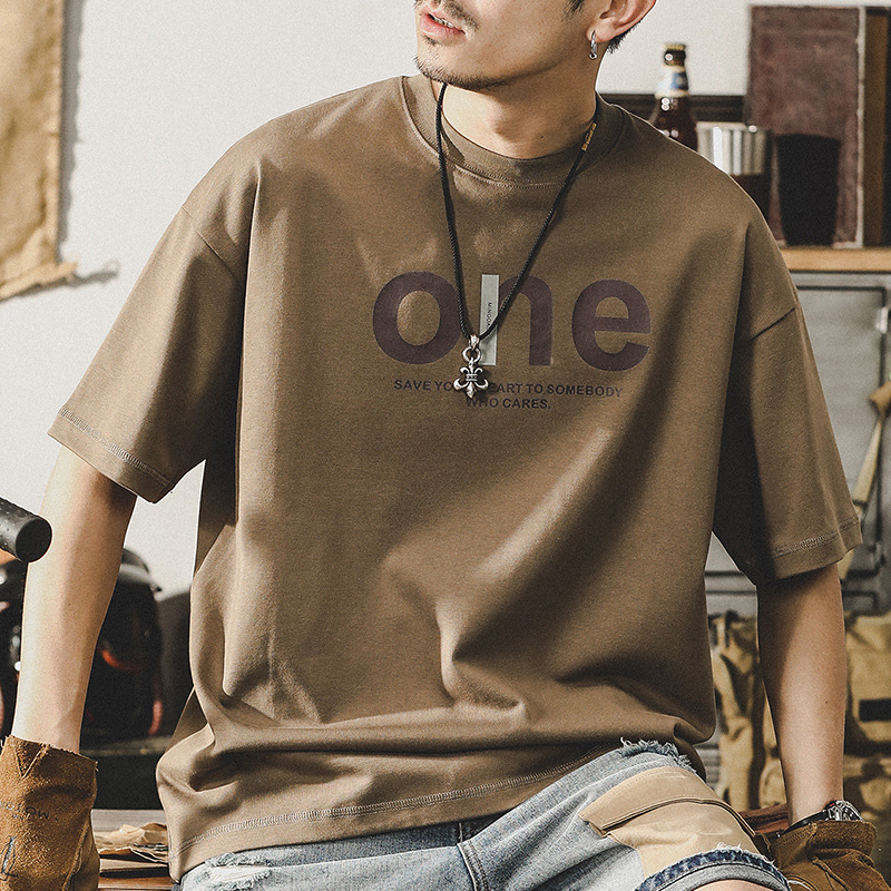 杰雷諾厚實挺闊385g重磅T恤男夏季短袖寬鬆大碼ins潮牌美式T恤男