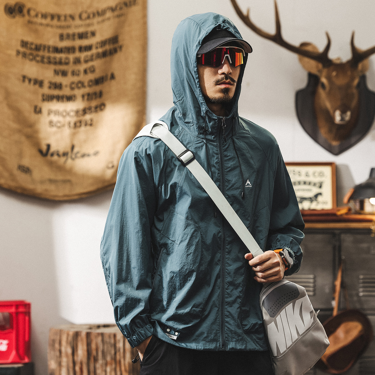 冰絲涼感速幹防曬衣男款夏季UPF50+防紫外線寬鬆防曬服薄款外套男