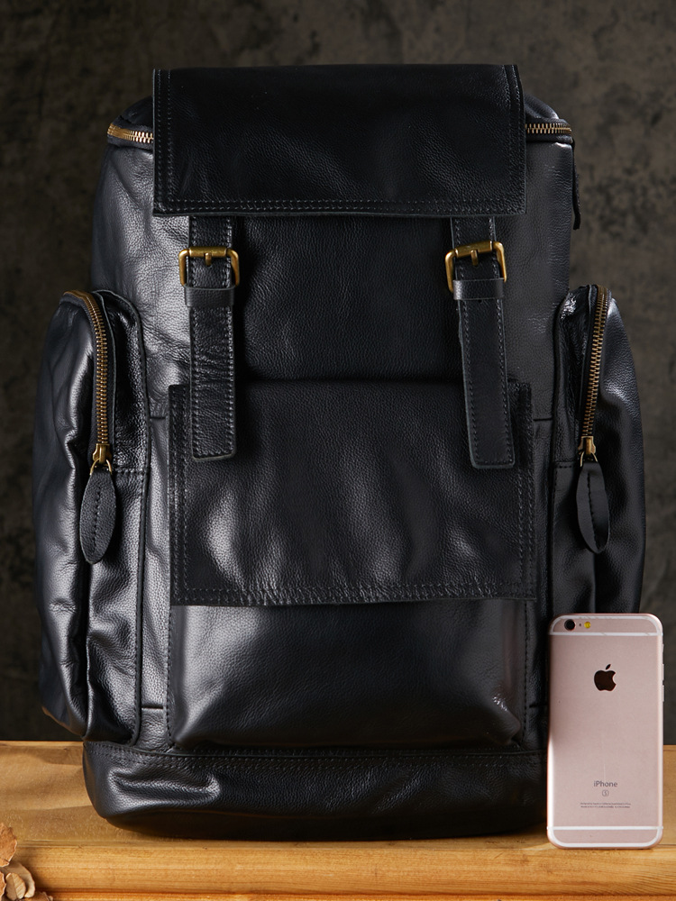 手工真皮英倫風大容量男士雙肩包牛皮旅行背包復古純牛皮行李男包