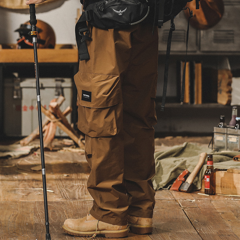 美式工裝褲子男春季2024新款戰術機能褲子男潮流寬鬆直筒休閒褲男