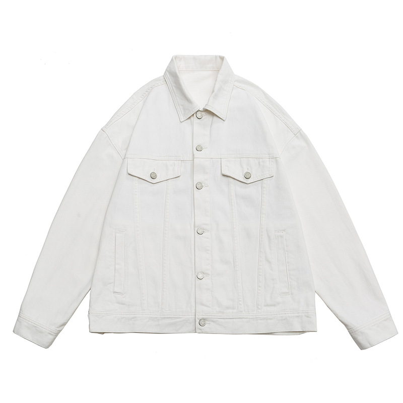 美式復古多巴胺粉色牛仔外套男士秋冬款潮流水洗阿蘇特工裝夾克男