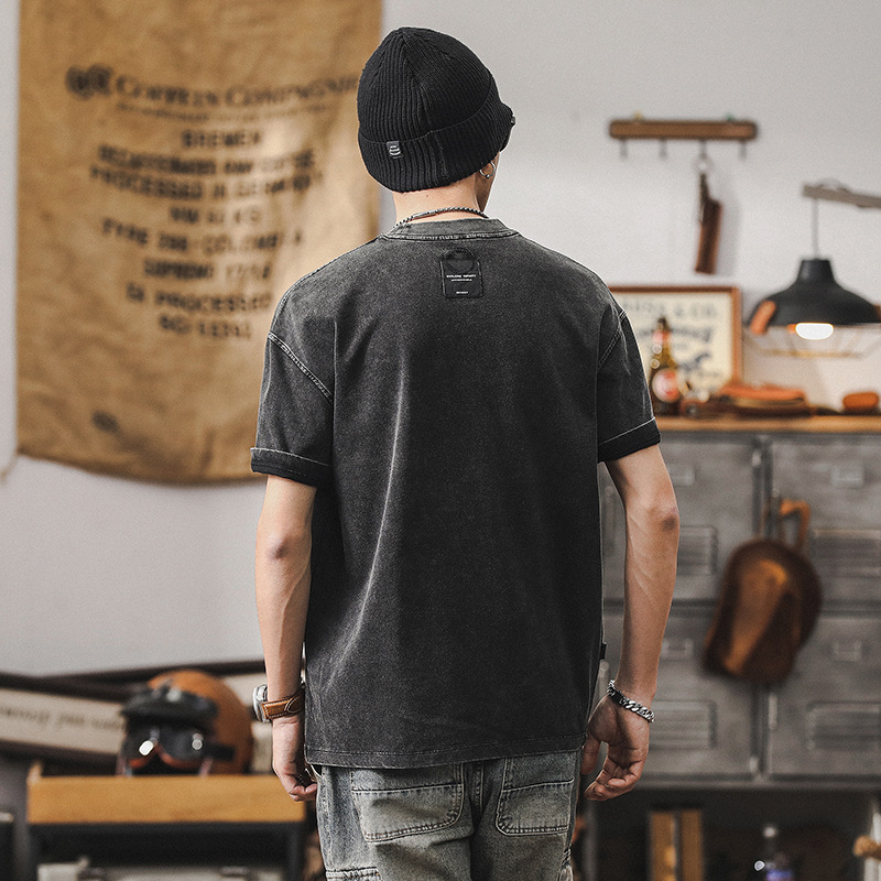 美式230g重磅T恤男2024新款夏季短袖男士潮流復古寬鬆上衣男