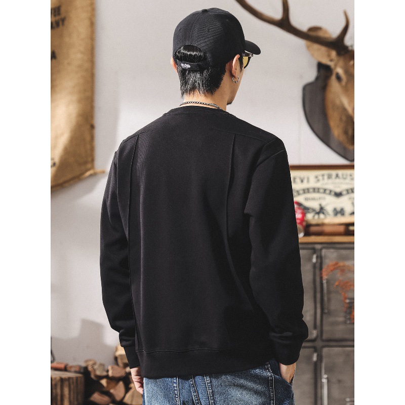 美式復古重磅男士秋季衛衣2025新款春秋潮牌拼接潮流寬鬆長袖t恤