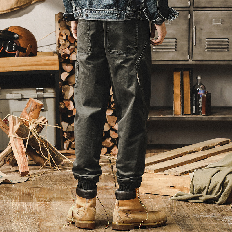 杰雷諾美式工裝褲子男直筒寬鬆潮牌2024年春秋新款水洗做舊休閒褲