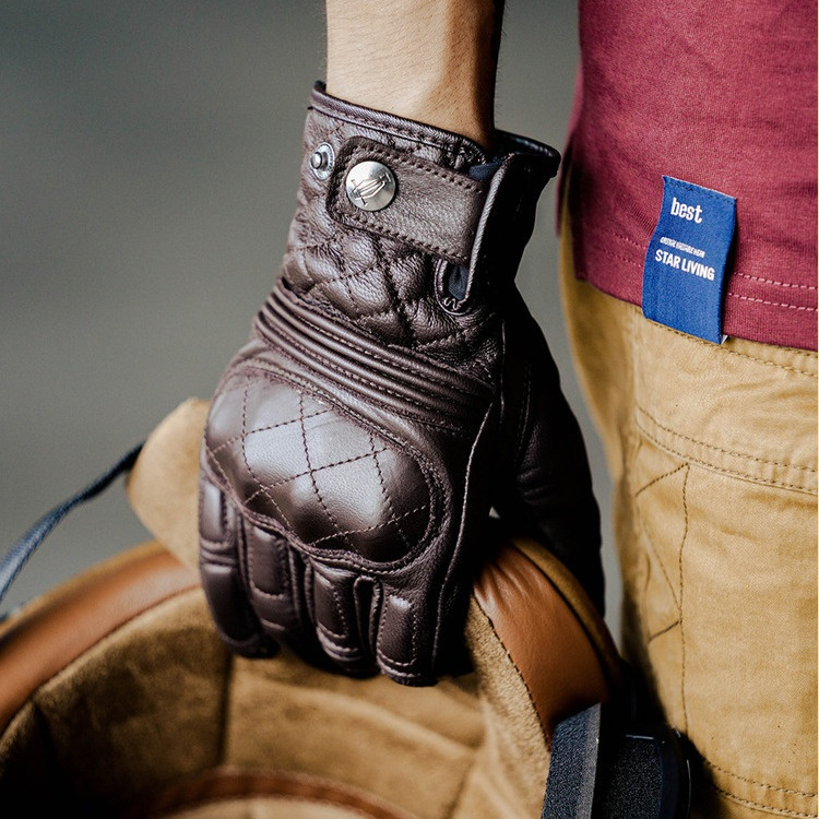 復古機車手套摩托車春秋男女羊皮防摔防風騎士