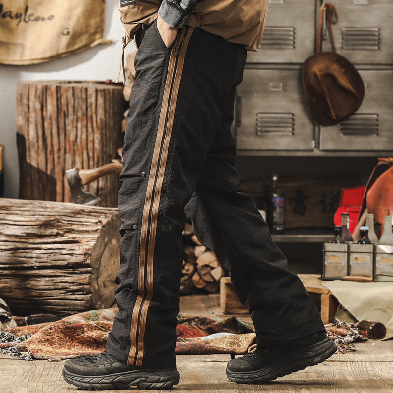 美式戶外登山滑雪羽絨褲男冬季加厚保暖衝鋒傘兵褲機能休閒工裝褲