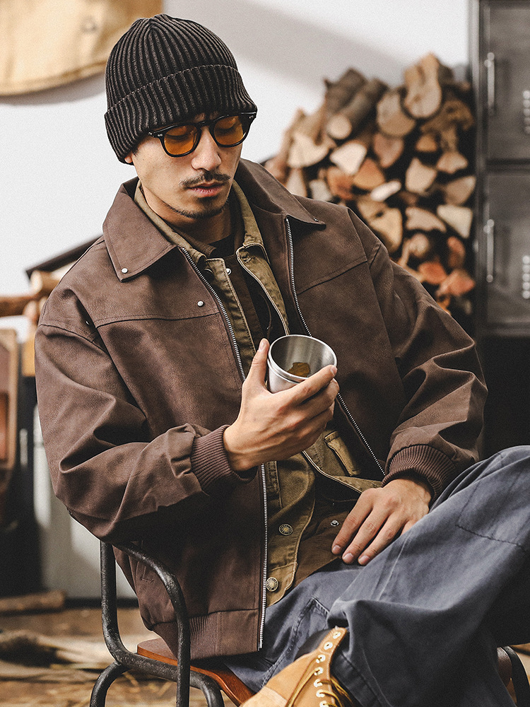 美式復古皮夾克男寬鬆美拉德皮衣秋季潮牌痞帥機車服外套男春秋款