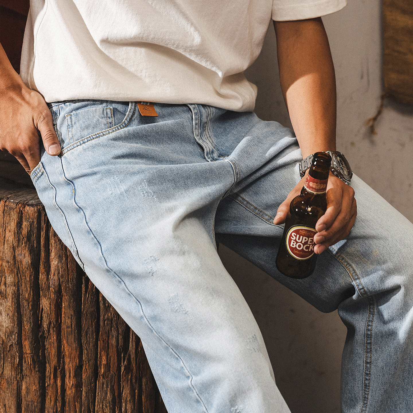 淺藍色牛仔褲男款秋季直筒2025新款潮牌男士休閒褲寬鬆美式長褲男