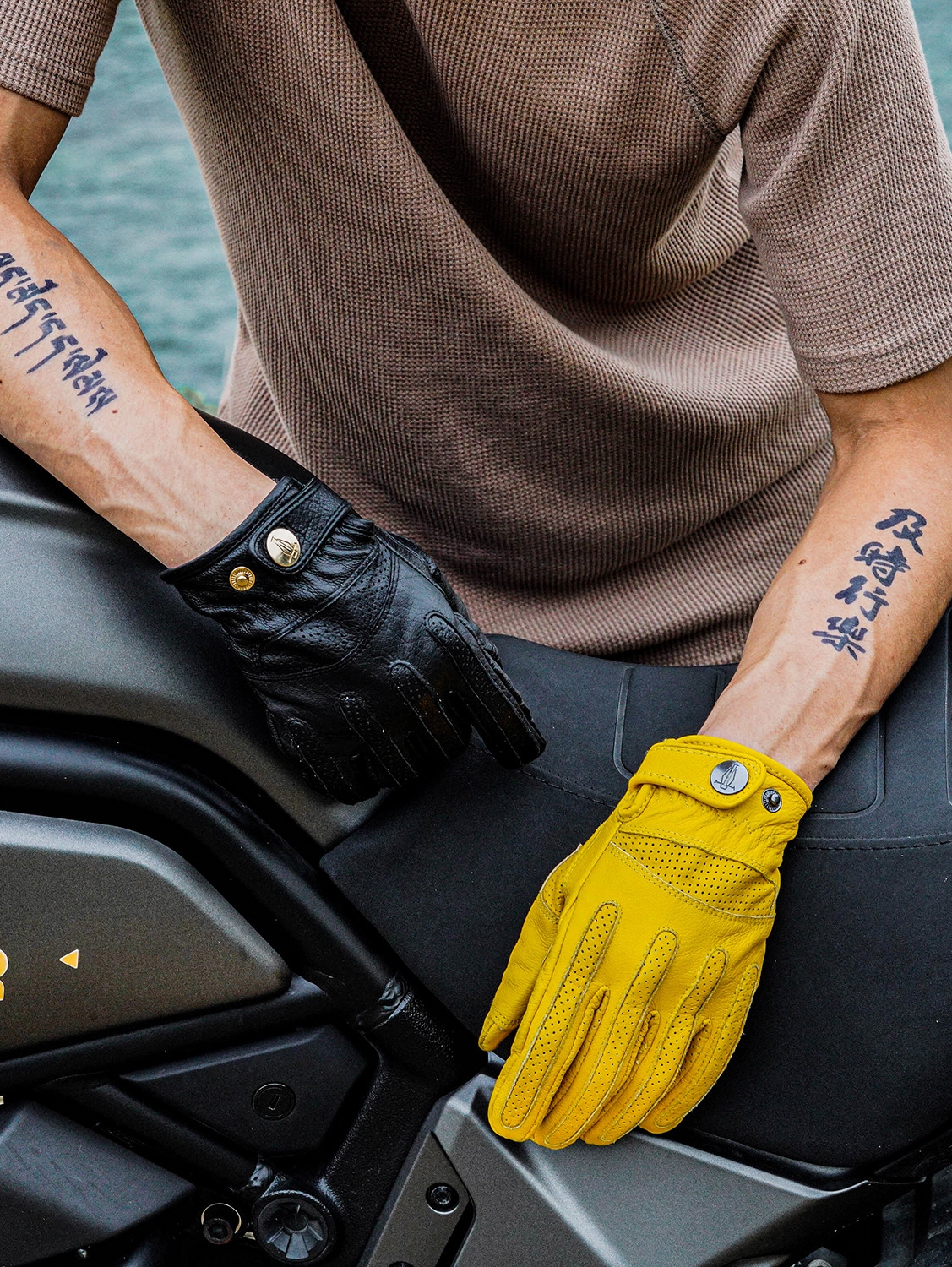 復古加絨手套機車騎行秋冬季摩托車牛皮真皮保暖