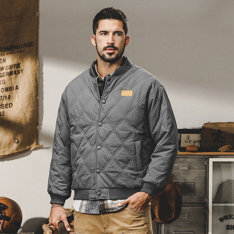 美式复古军绿色棉衣男2023年冬季新款宽松大码加厚羽绒棉服外套男