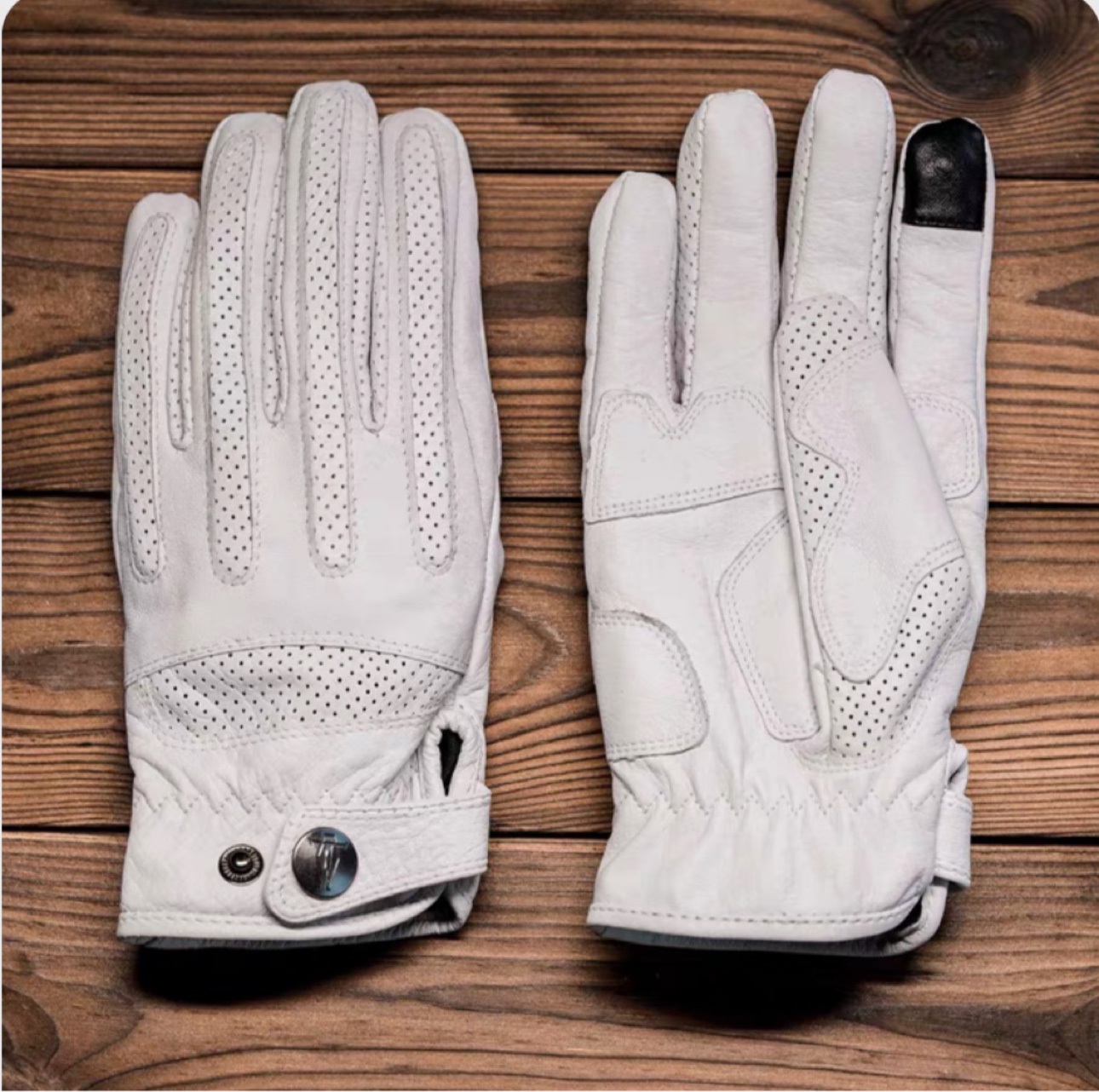 復古加絨手套機車騎行秋冬季摩托車牛皮真皮保暖