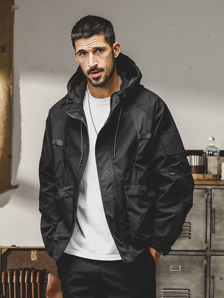 杰雷諾三防加絨衝鋒衣外套男秋冬款美式戶外機能獵裝登山工裝夾克