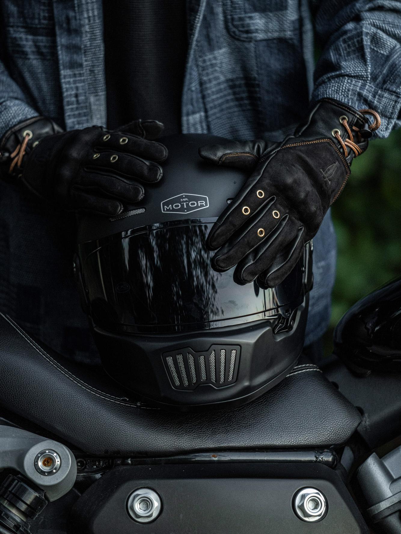 復古機車手套摩托車秋冬男女羊皮防摔防風騎士