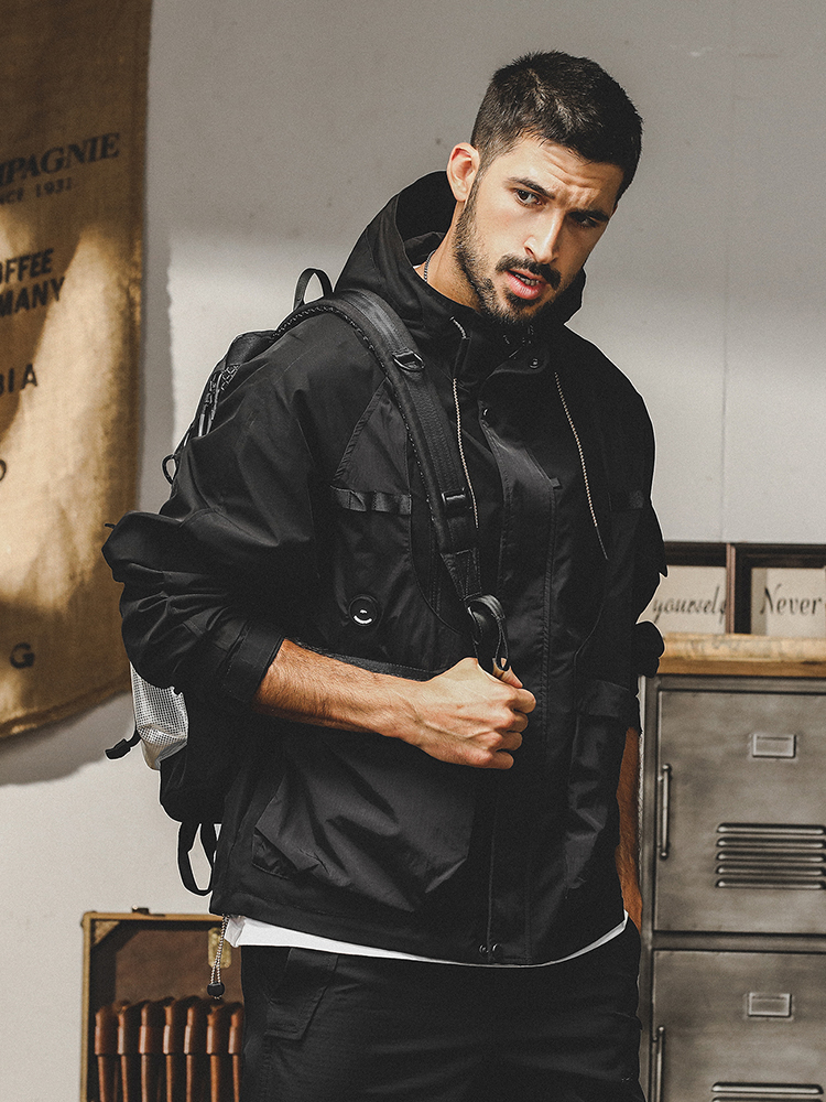 杰雷諾三防加絨衝鋒衣外套男秋冬款美式戶外機能獵裝登山工裝夾克