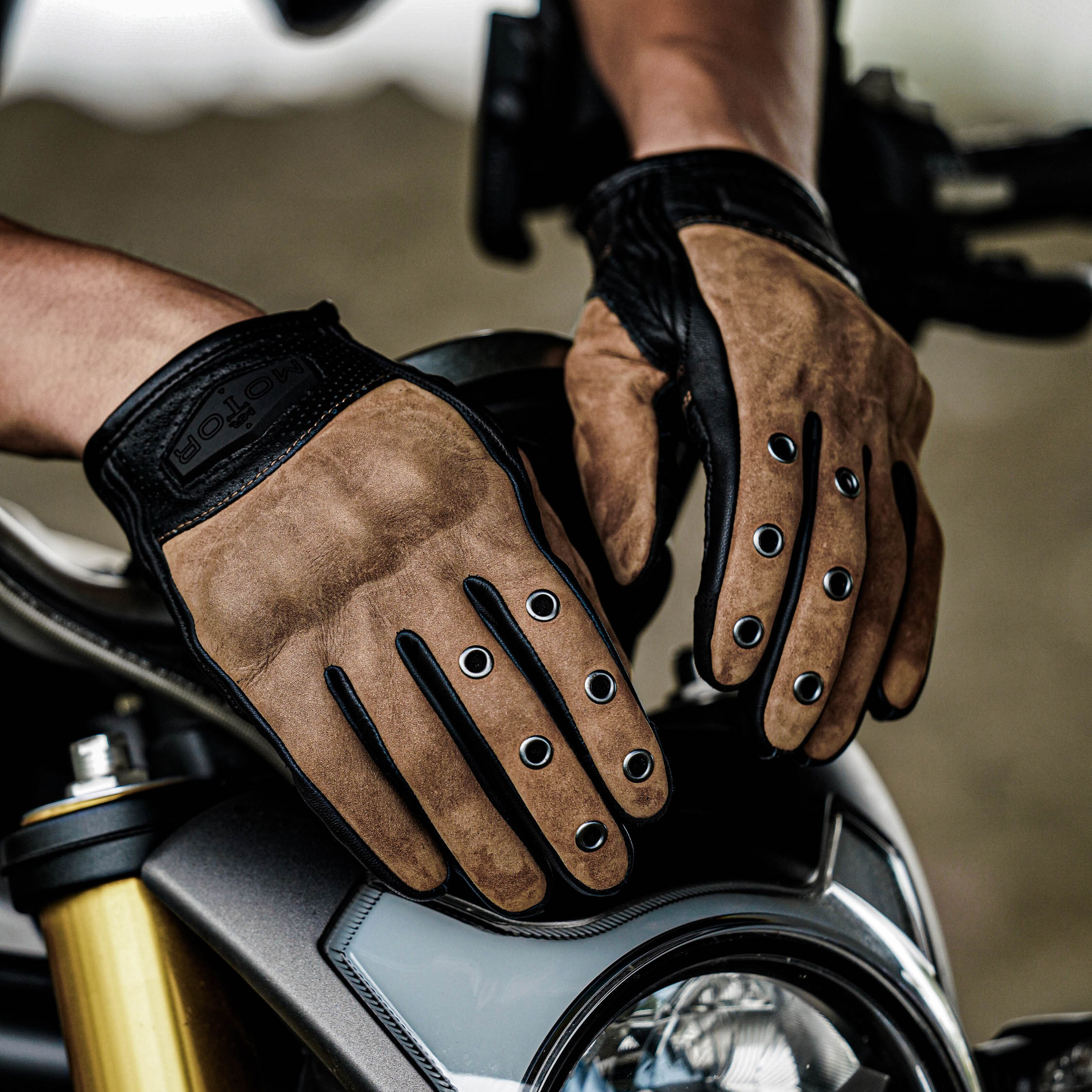 復古摩托車手套騎行機車防護護具牛皮真皮春秋