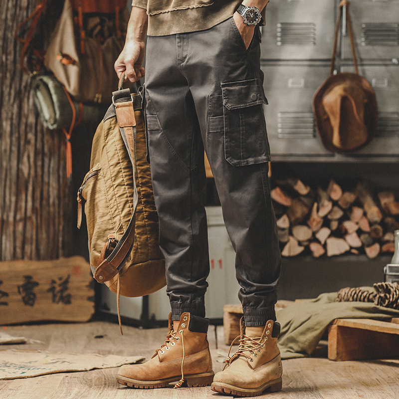 杰雷諾美式復古工裝褲子男秋季寬鬆直筒新款男士休閒褲潮牌長褲男