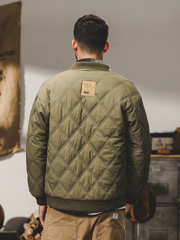 美式复古军绿色棉衣男2023年冬季新款宽松大码加厚羽绒棉服外套男