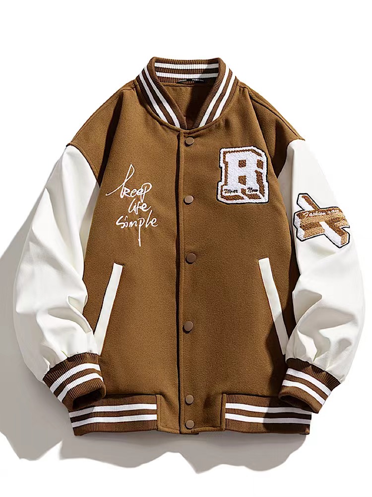 杰雷諾美式復古重磅棒球服外套男秋冬款街頭潮牌加厚保暖羽絨夾克