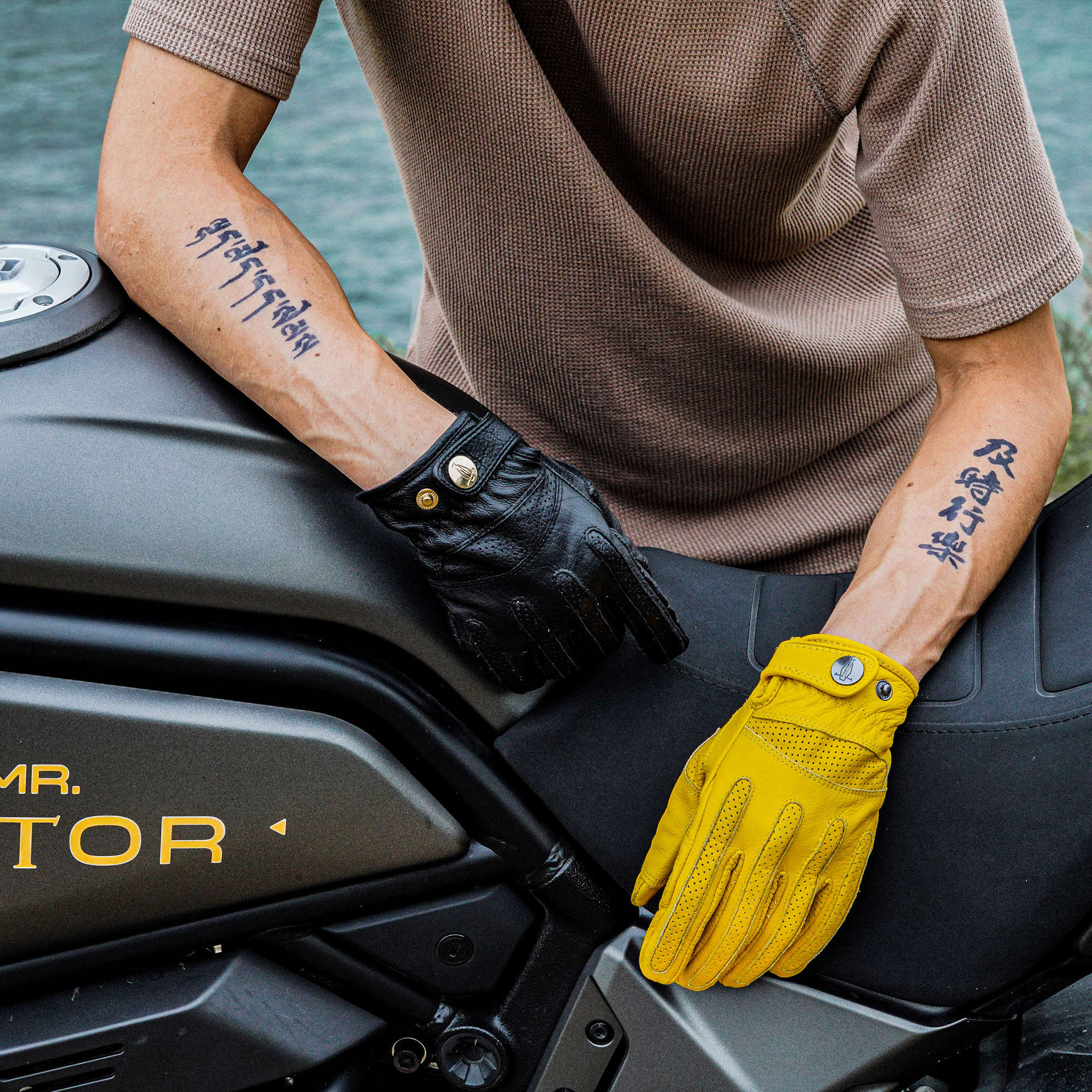 復古加絨手套機車騎行秋冬季摩托車牛皮真皮保暖