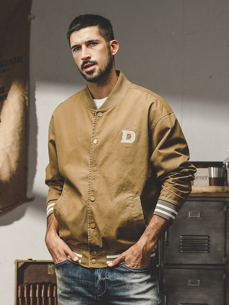 杰雷諾美式復古飛行員夾克外套男秋季新款潮牌寬鬆休閒工裝棒球服