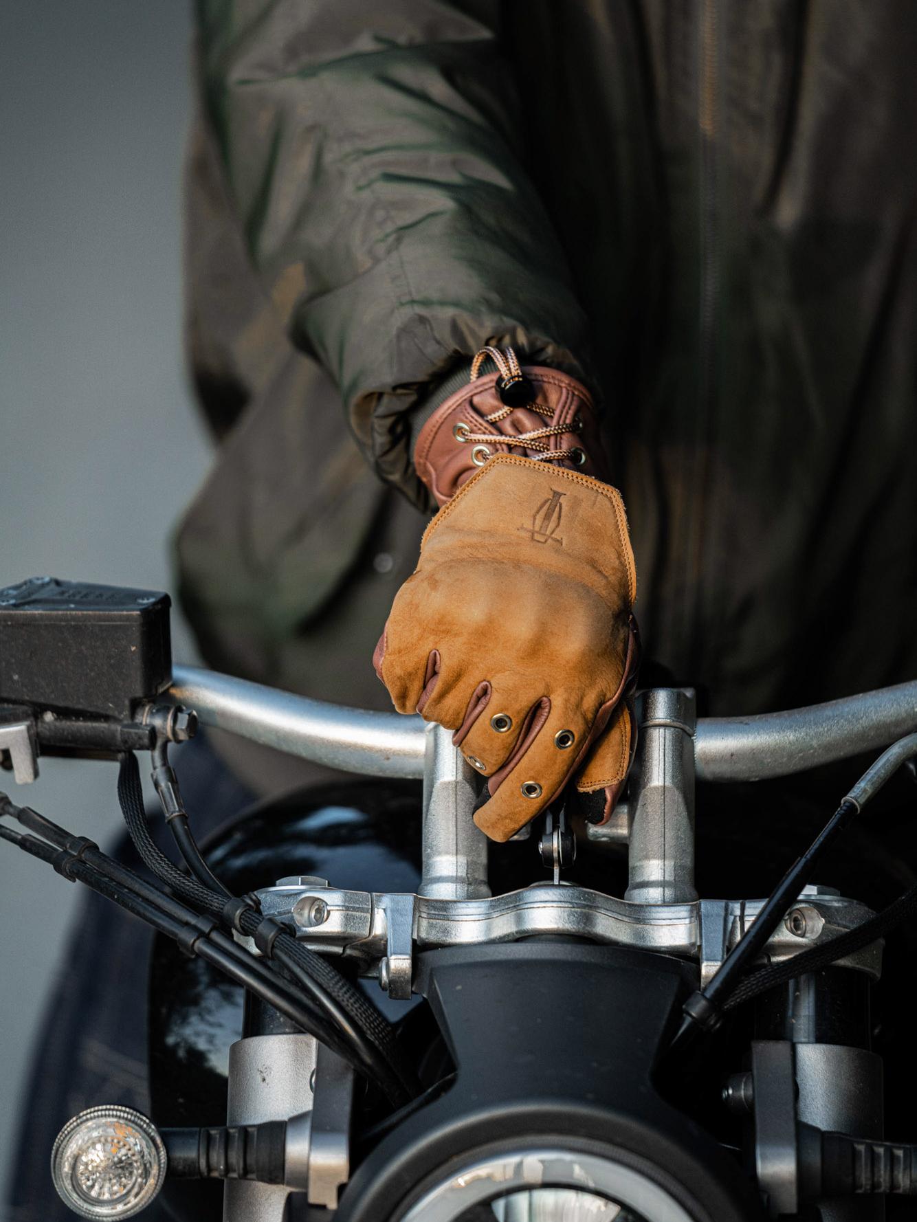 復古機車手套摩托車秋冬男女羊皮防摔防風騎士