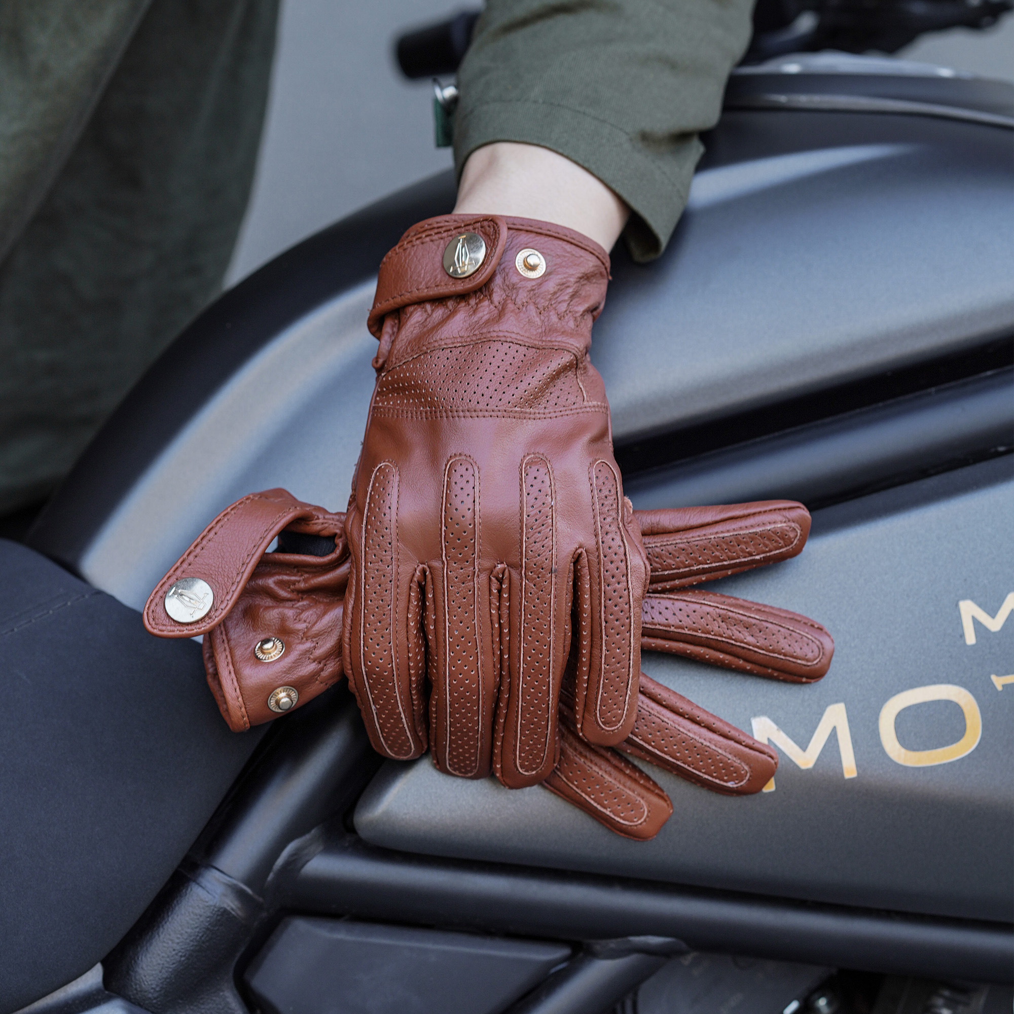 復古加絨手套機車騎行秋冬季摩托車牛皮真皮保暖