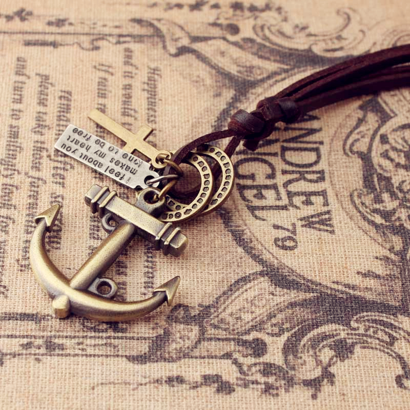 復古船錨項鍊