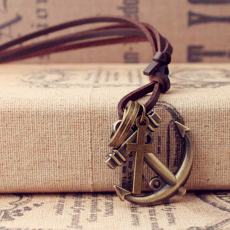 復古船錨項鍊
