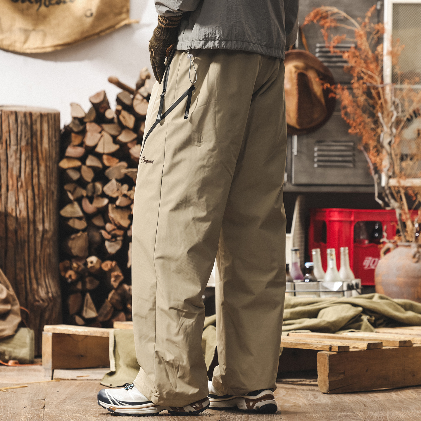 【輕暖禦寒】90鴨絨工裝羽絨褲男外穿冬季加厚保暖登山防水滑雪褲