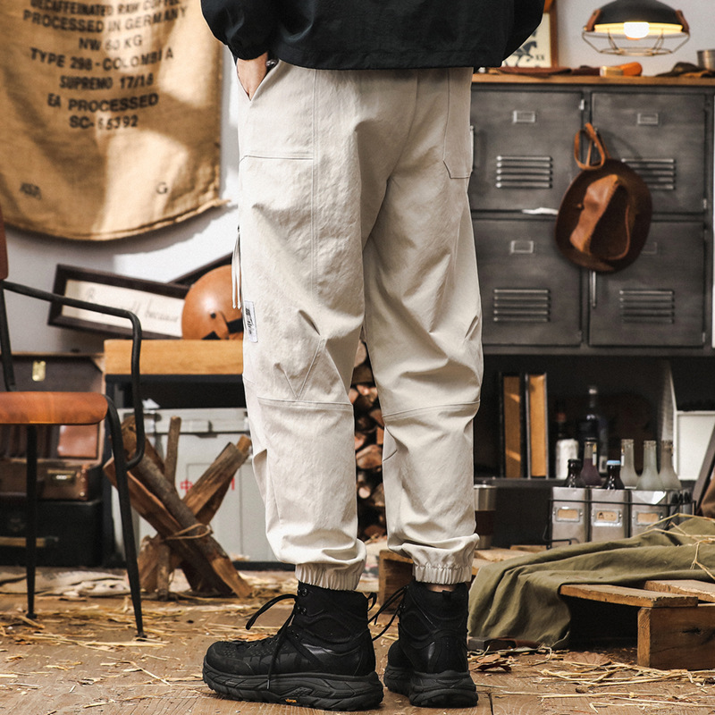 美式復古工裝褲子男秋季2024新款潮牌束腳戶外機能寬鬆直筒休閒褲
