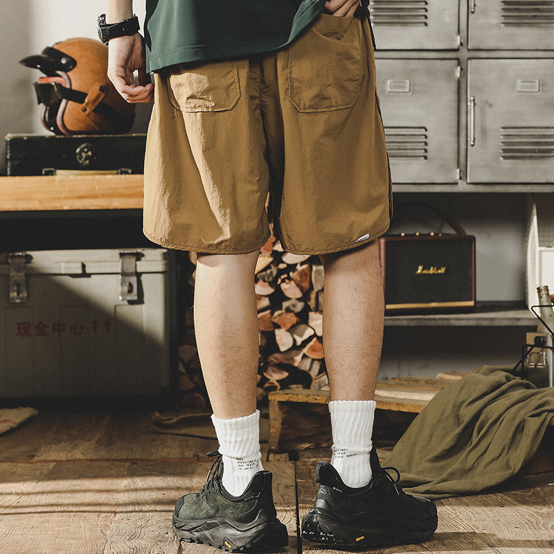 杰雷諾戶外排扣速乾短褲男夏季美式潮流寬鬆海邊沙灘運動五分褲男