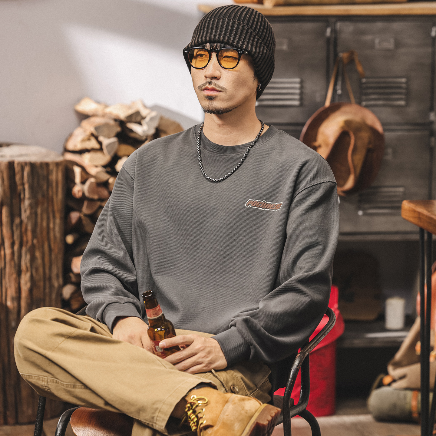 美式復古衛衣男款春秋2025新款潮牌寬鬆大碼休閒380g重磅男士上衣