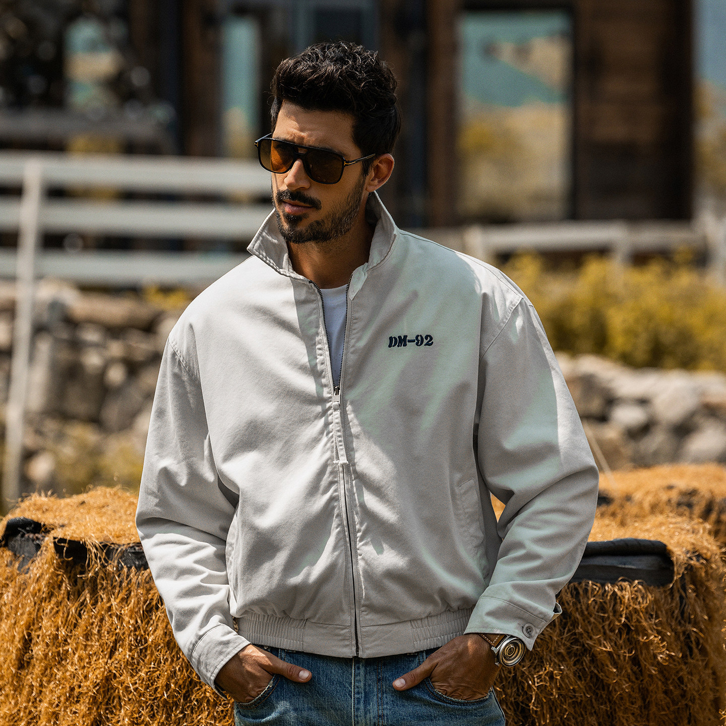 美式復古老登哈靈頓外套男春季新款潮牌寬鬆休閒短款飛行夾克男潮