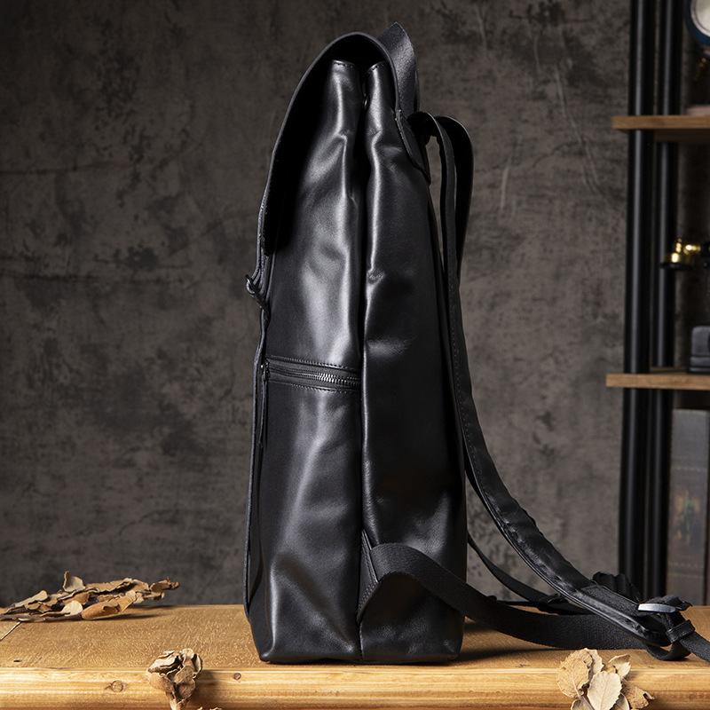 手工真皮雙肩包男高級感大容量休閒商務電腦背包頭層牛皮旅行包潮