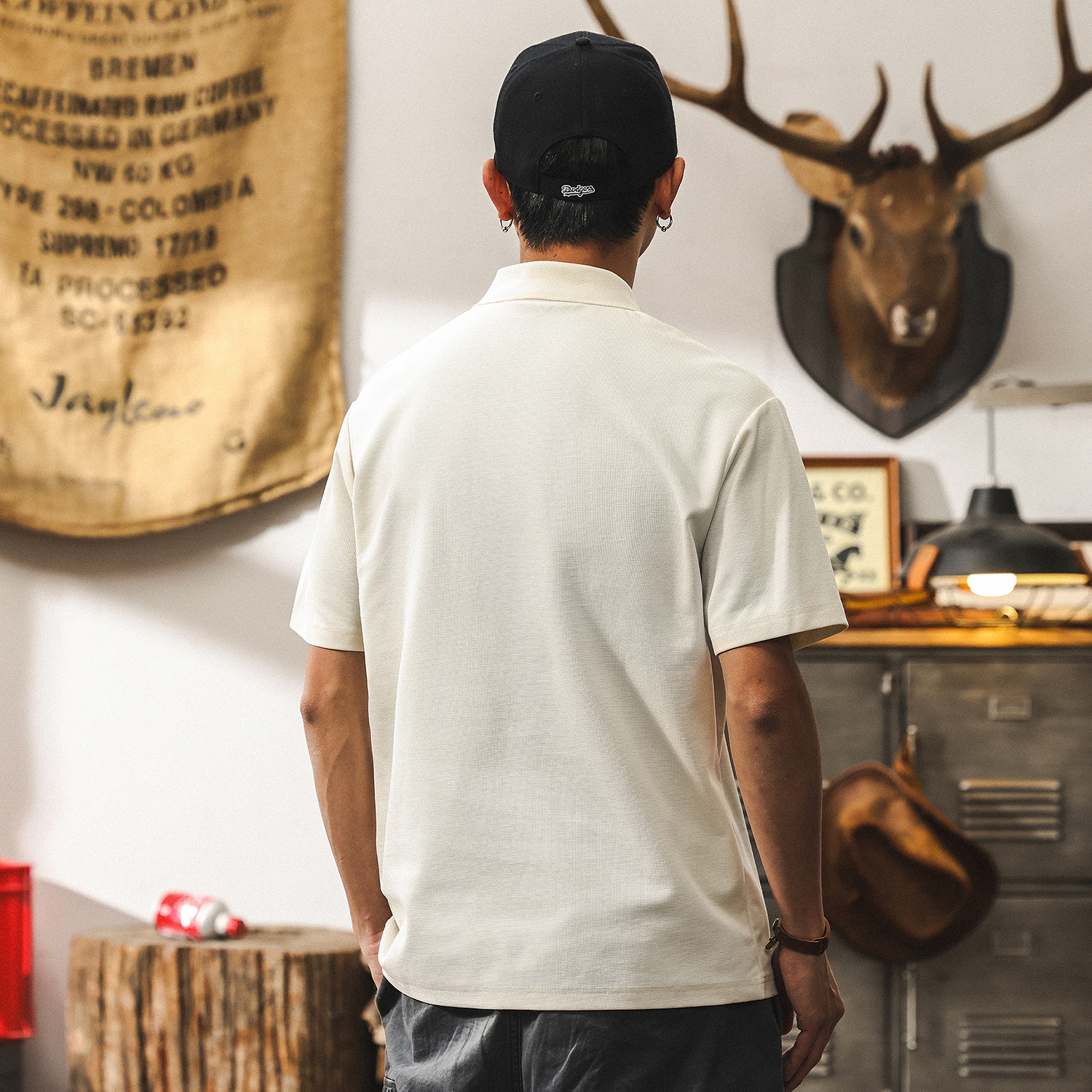 美式復古翻領Polo衫男夏季男士短袖2025年新款高級感重磅T恤男裝