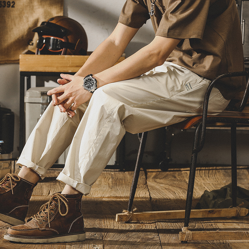 杰雷諾冰絲褲子男夏季薄款冰感男士休閒褲寬鬆直筒簡約百搭錐形褲