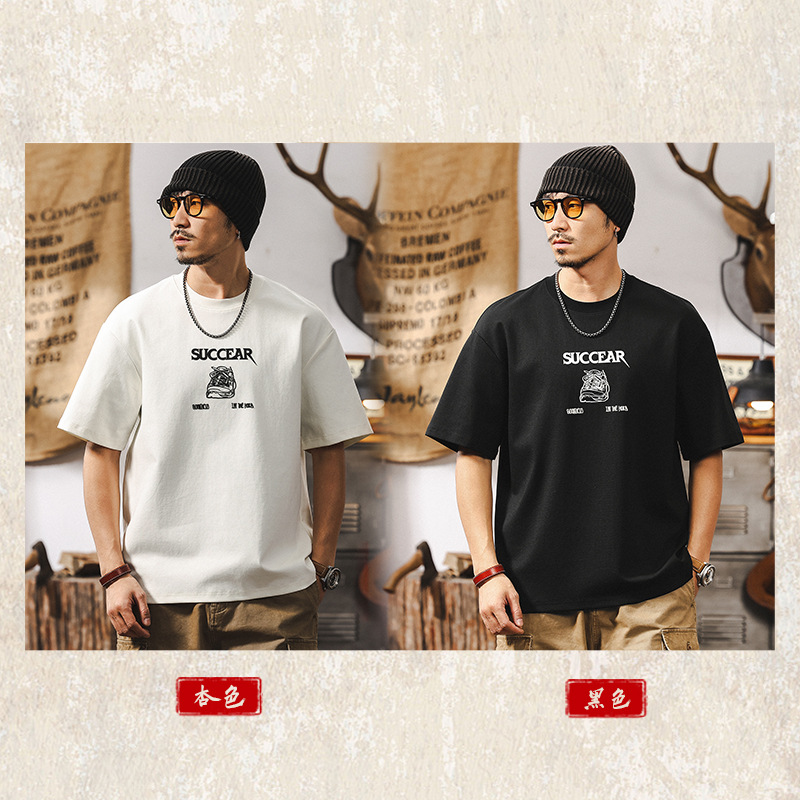 40支涼感T恤男短袖夏季2025新款潮流立體動感印花寬鬆休閒上衣男T