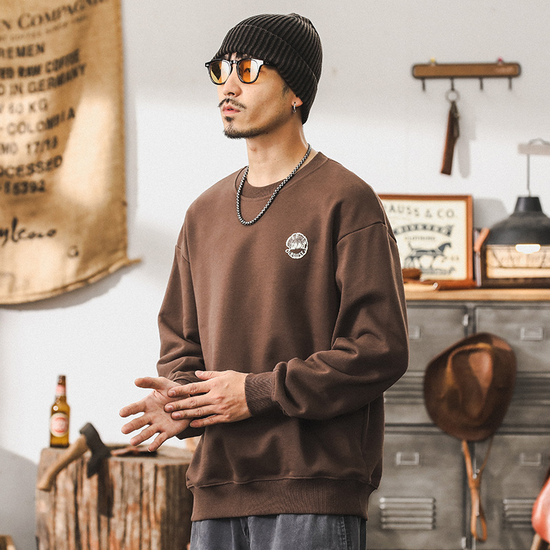 美式360g重磅復古衛衣男秋季外套2024新款美拉德寬鬆休閒男士上衣