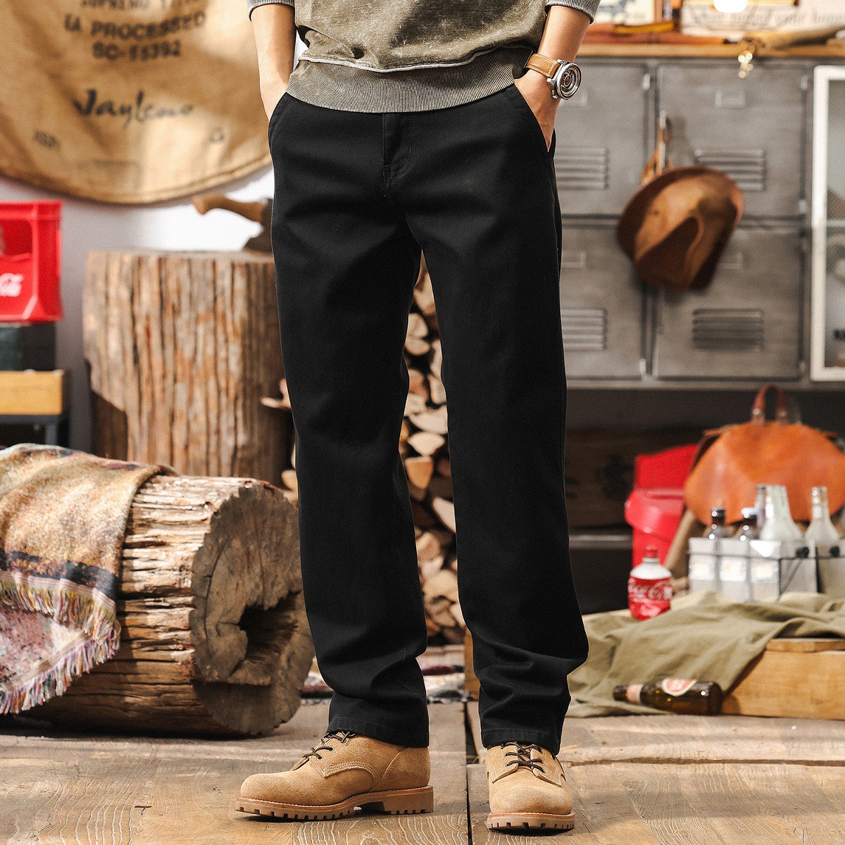 美式重磅復古直筒牛仔褲男春秋2025新款潮牌潮流秋季休閒工裝褲男