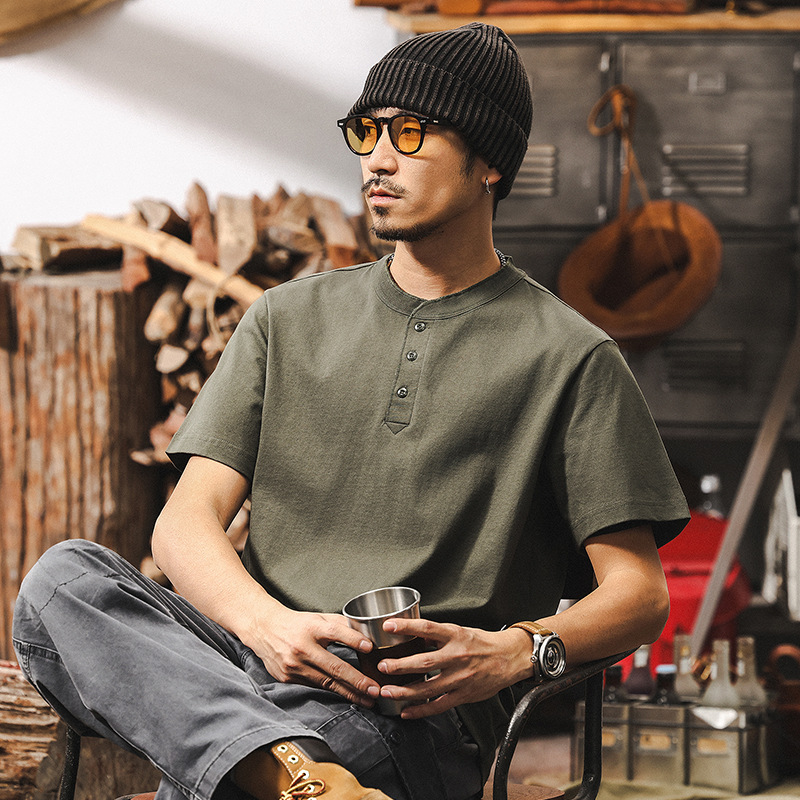 美式復古250g重磅短袖polo衫男2025新款夏季休閒T恤男士百搭上衣T