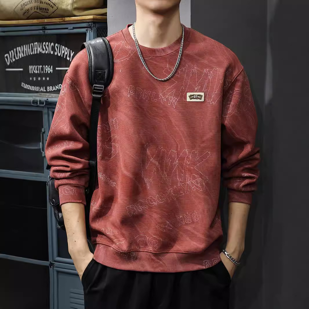 2025新款秋季重磅雲染水洗衛衣男美式痞帥長袖上衣春秋休閒外套潮