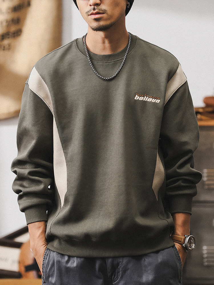 傑雷諾重磅380g衛衣男秋季寬松紋理撞色美式潮牌休閑春秋款外套男