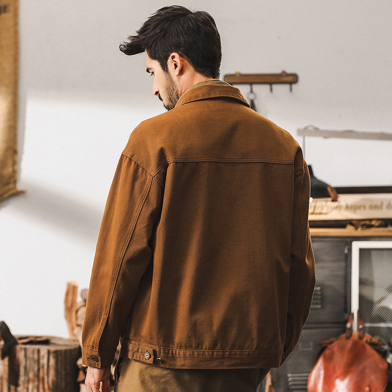 美式復古夾克男秋季2025新款潮牌硬漢戶外獵裝帥氣休閒工裝外套男
