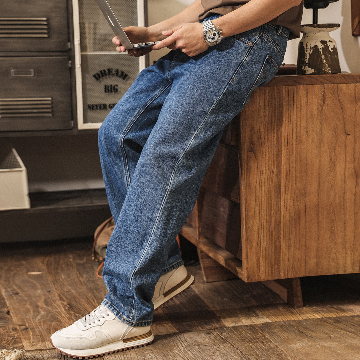 美式復古直筒牛仔褲男款潮牌水洗休閒褲春季2026新款寬鬆潮流長褲