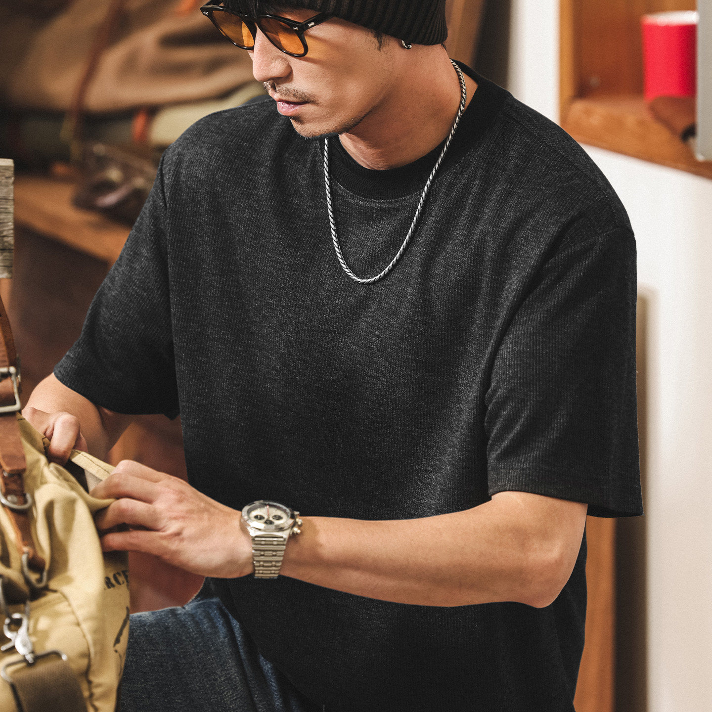 美式復古親膚軟糯短袖T恤男2026新款夏季簡約潮牌寬鬆半袖上衣男