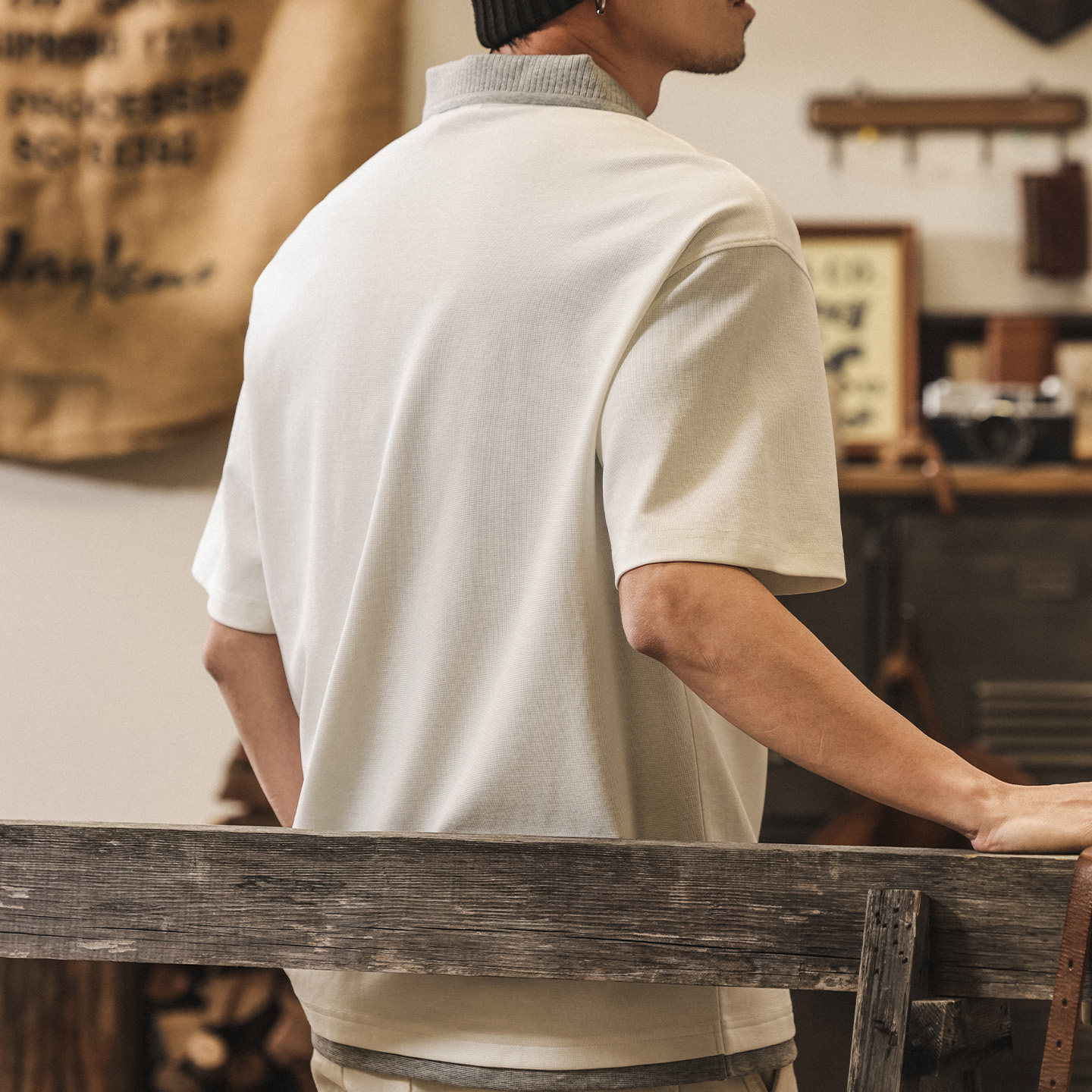 美式復古珠地棉假兩件短袖夏季Polo衫男款寬鬆潮牌T恤男士亨利衫