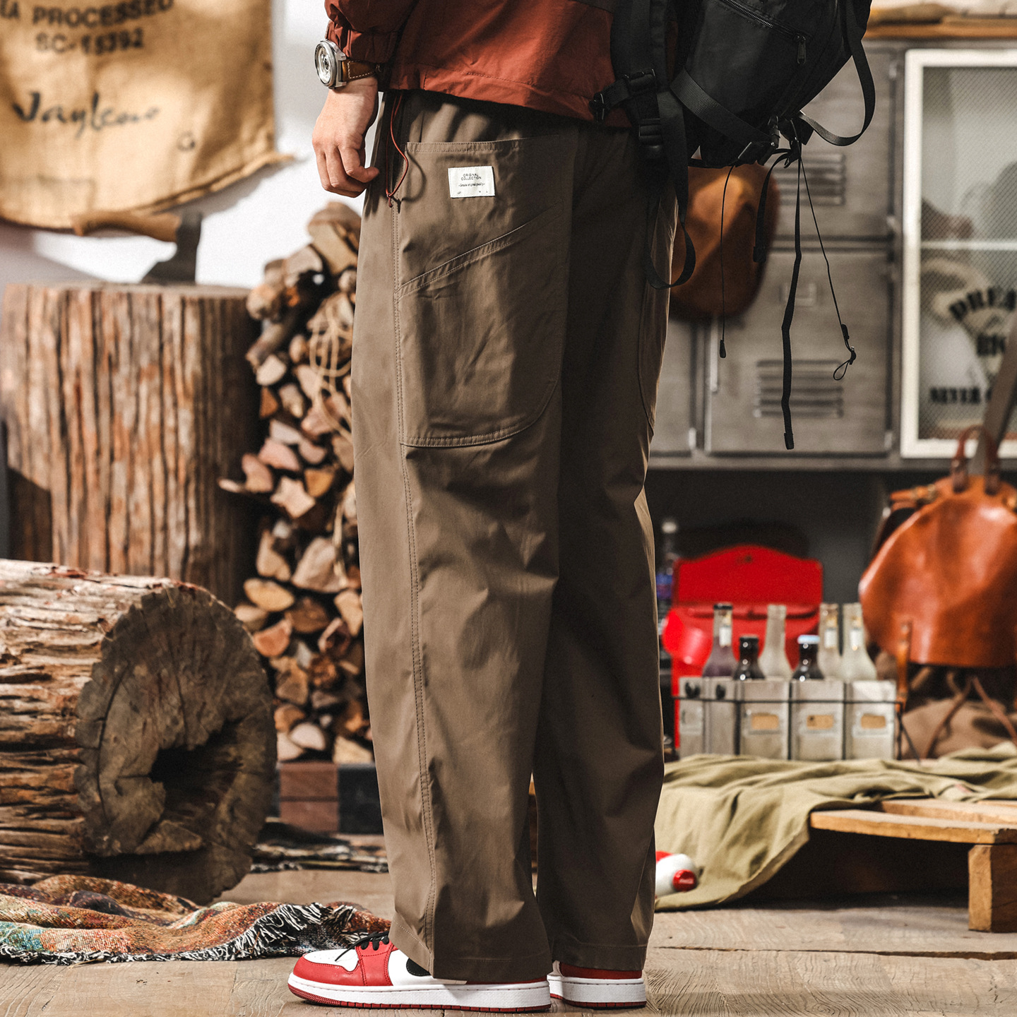 美式復古戶外機能速幹工裝褲子男夏季新款潮牌寬鬆垂感男士休閒褲