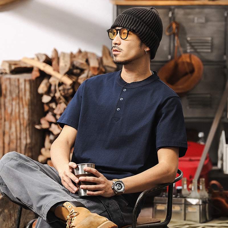 美式復古250g重磅短袖polo衫男2025新款夏季休閒T恤男士百搭上衣T